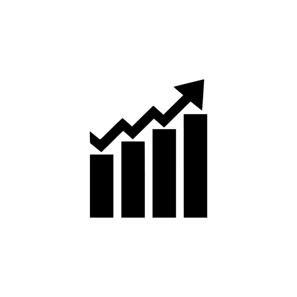 Bar graph icon. Black Bar graph icon on white background. illustration vector