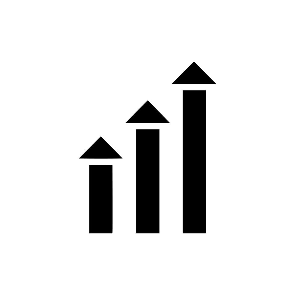 Bar graph icon. Black Bar graph icon on white background. illustration vector