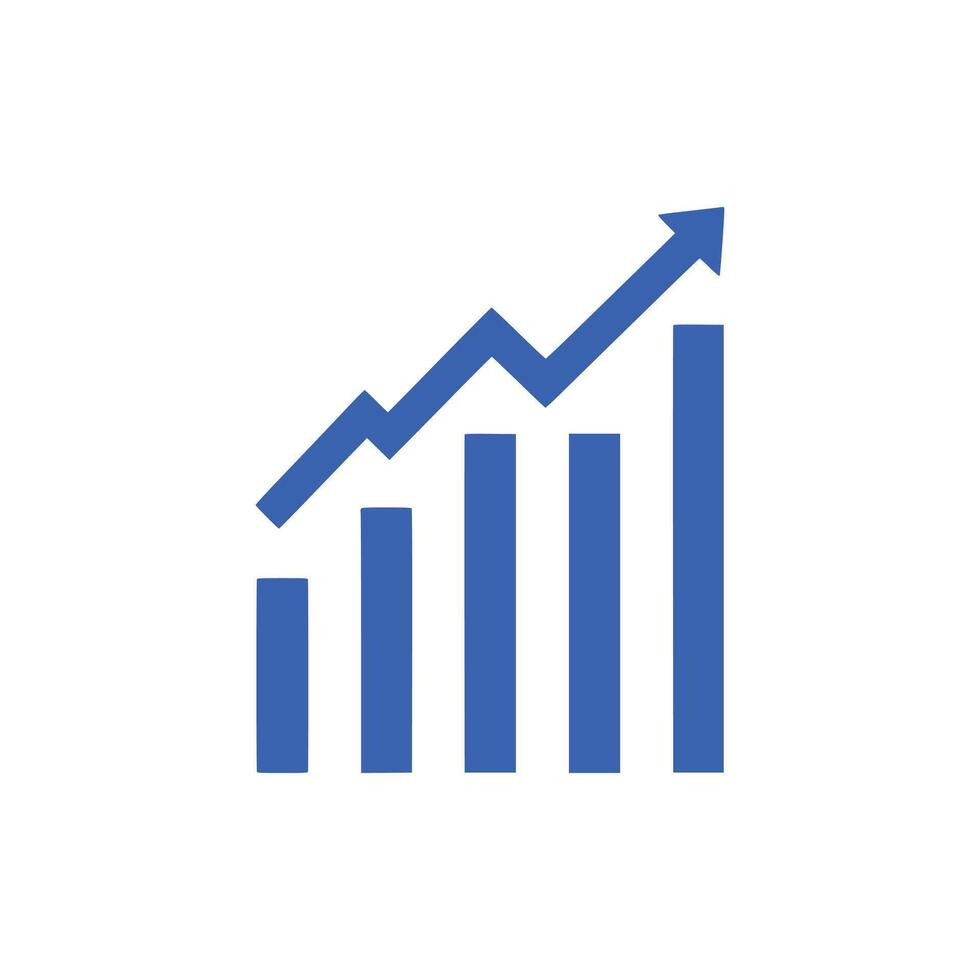 Bar graph icon on white background. illustration in trendy flat style vector