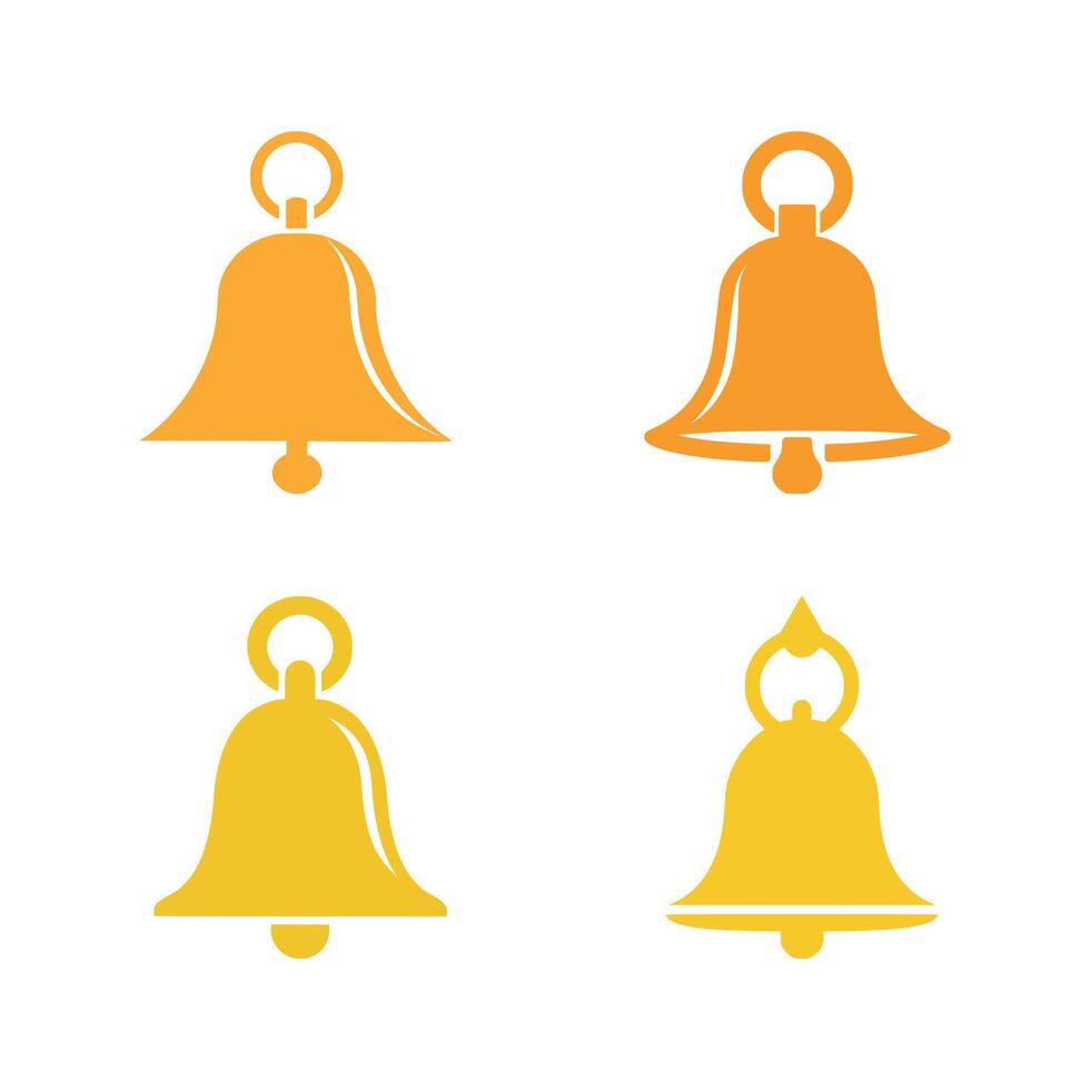 Bell icon set on white background. illustration in trendy flat style vector