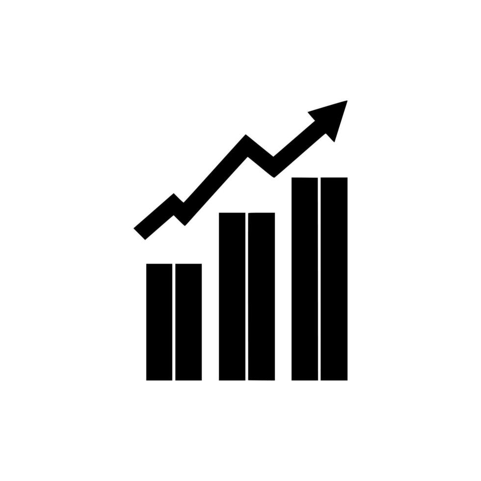 Bar graph icon. Black Bar graph icon on white background. illustration vector