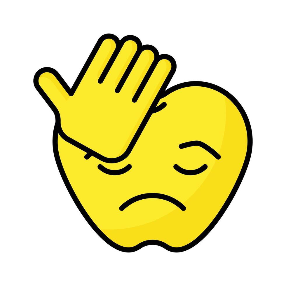 Get this amazing icon of facepalm emoji, sad expressions emoji vector