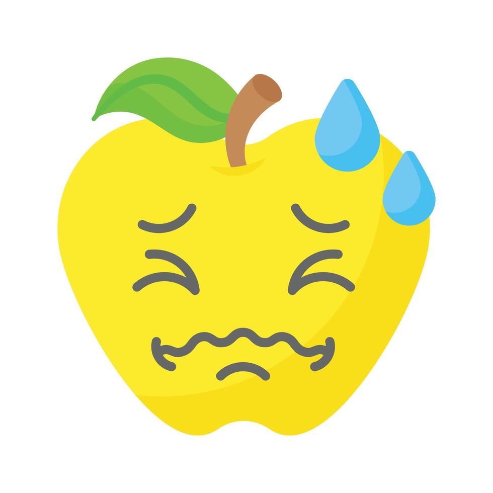Painful expression, trendy icon of pain emoji, editable vector