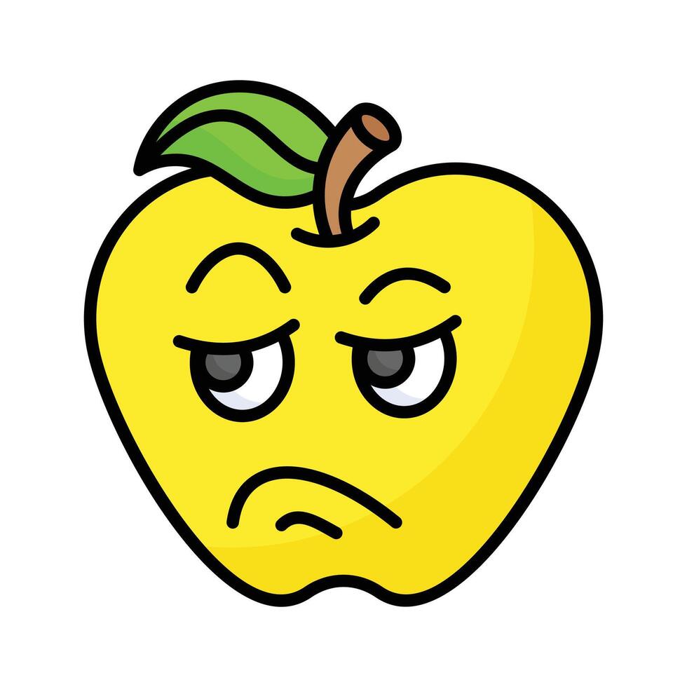 Pixel perfect icon of jealous emoji, isolated on white background vector