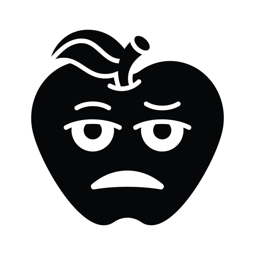 Bored face expression, icon of bored emoji, premium vector