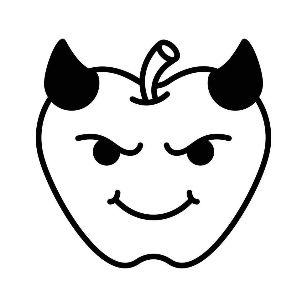 Scary devil with horns, customizable emoji icon in trendy style vector