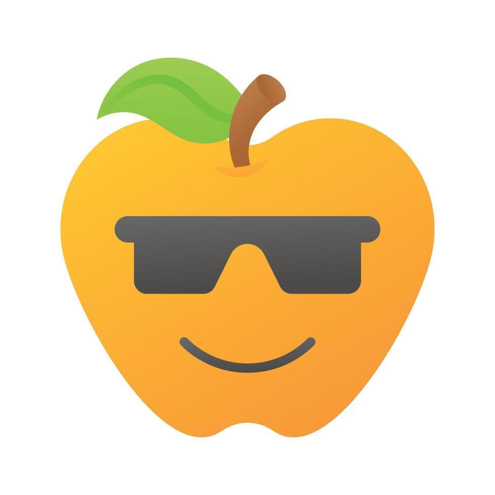 Glasses on emoji face showing concept icon of cool emoji, proud emoji vector