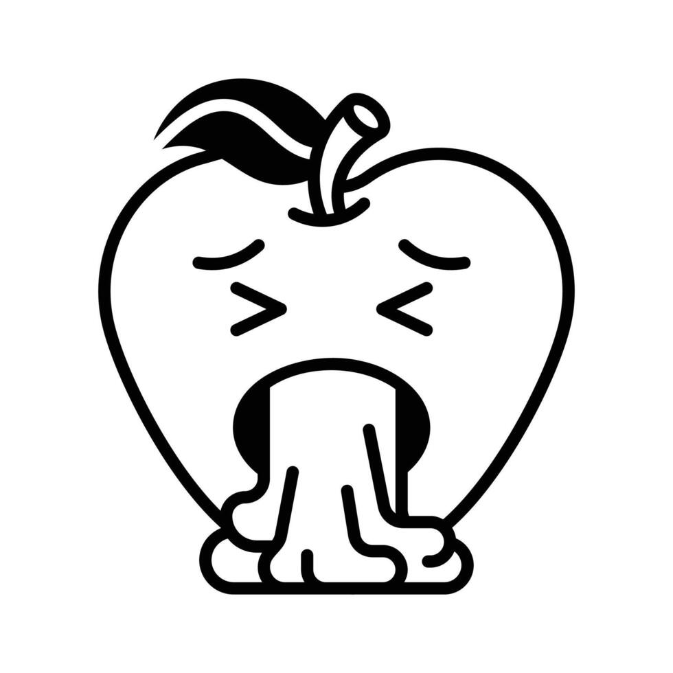 Get your hands on this trendy vomiting emoji icon design vector