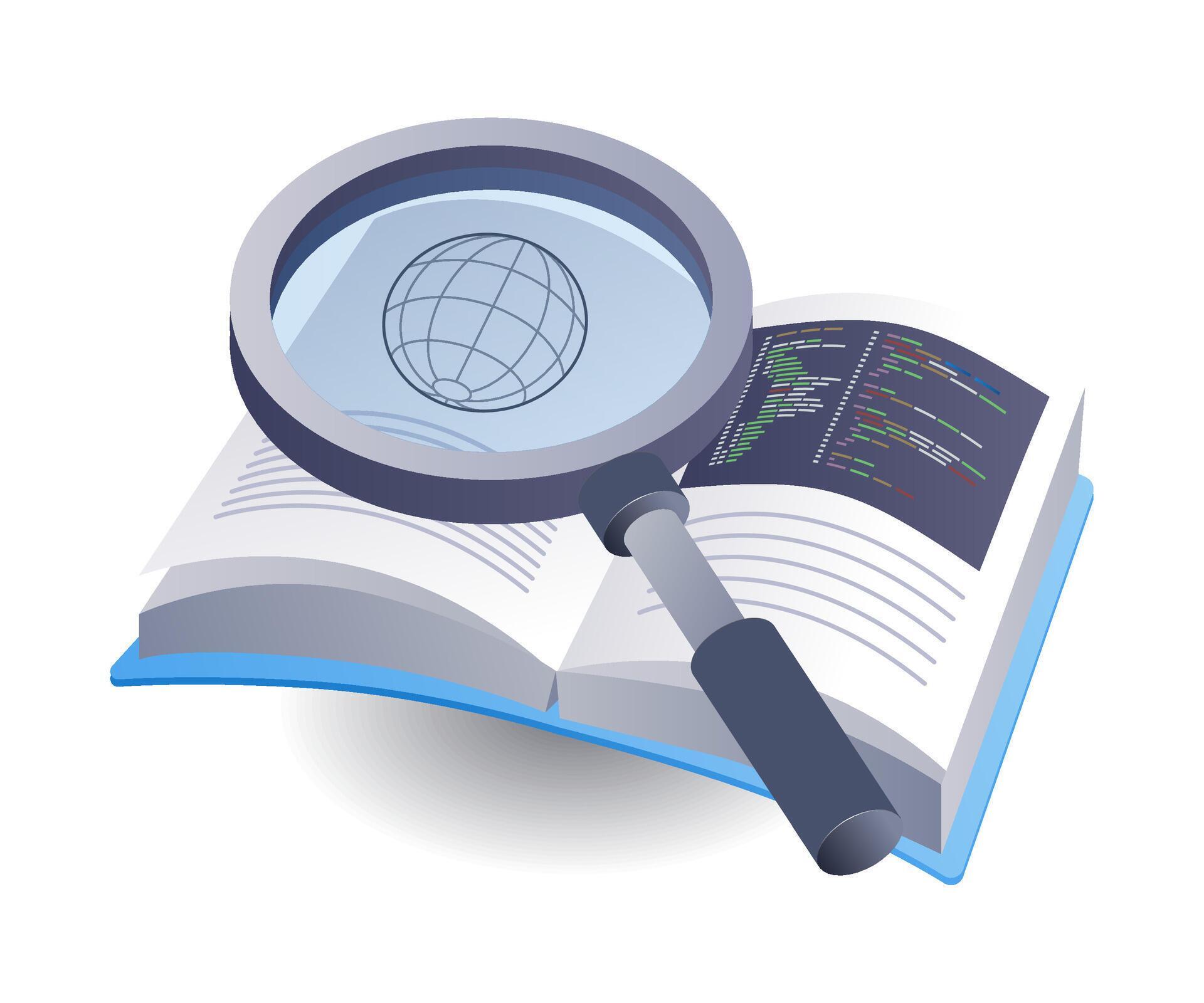 Learn programming knowledge with an infographic book with 3D flat ...