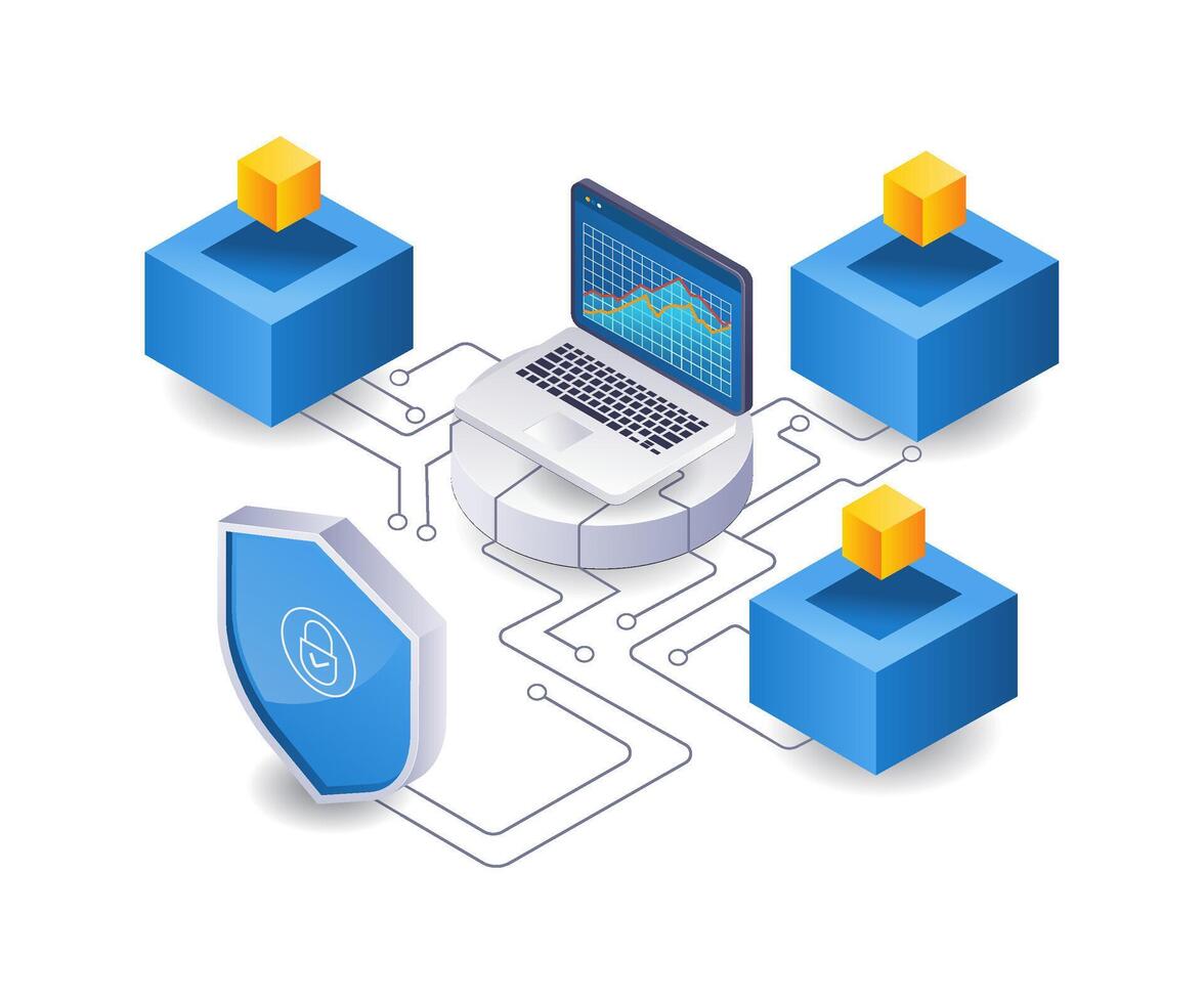 Technology business analysis network illustration vector