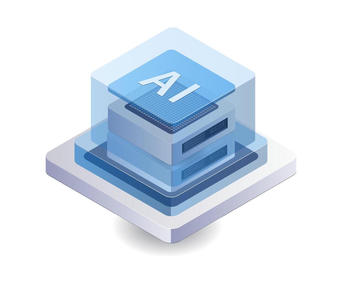 Server artificial intelligence technology management vector