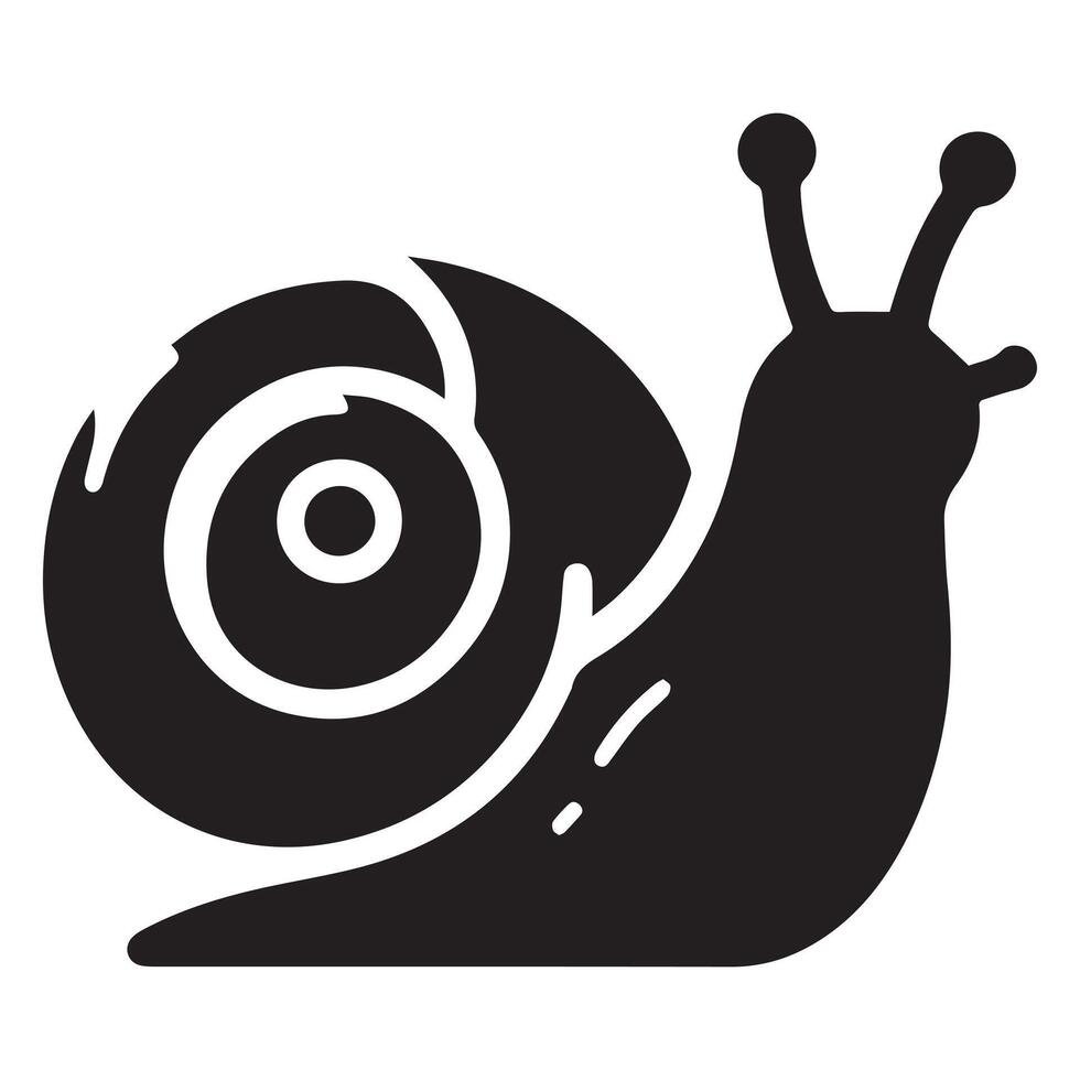 Snail Silhouette flat illustration. vector