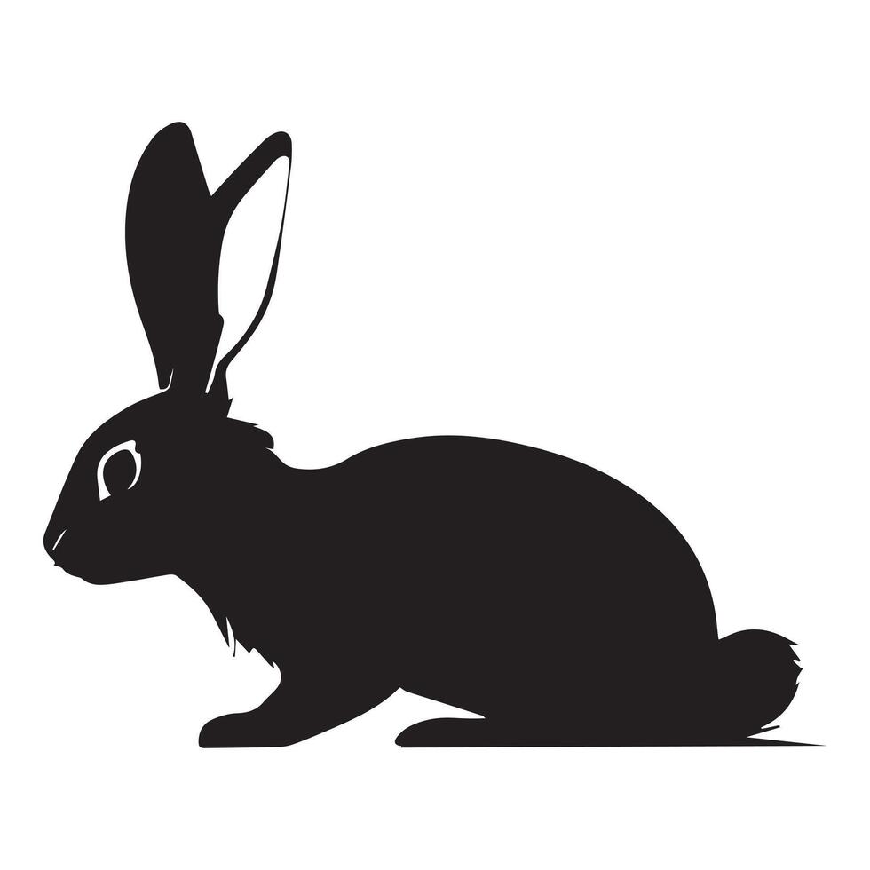 Rabbit Silhouette flat illustration. vector