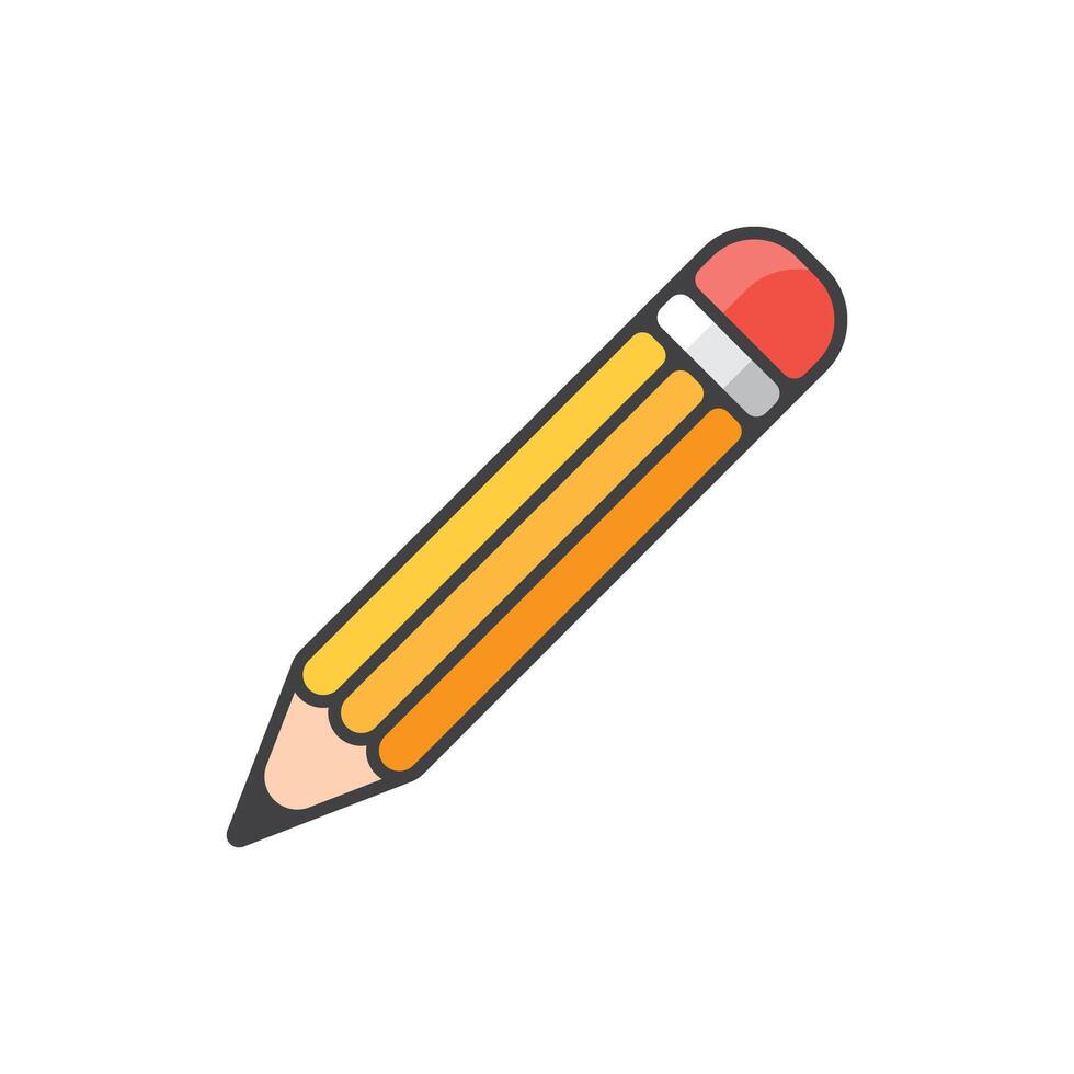 Pencil icon in flat style. Office supplies illustration on isolated background. Writing sign business concept. vector