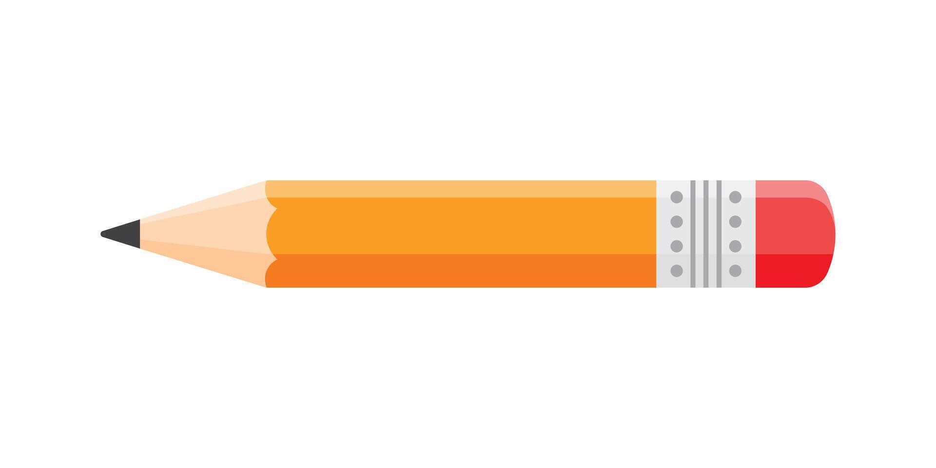 Pencil icon in flat style. Office supplies illustration on isolated background. Writing sign business concept. vector