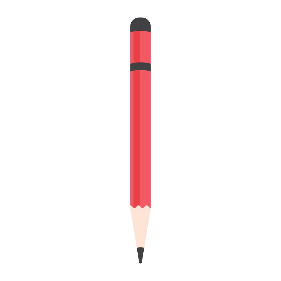 Pencil icon in flat style. Office supplies illustration on isolated background. Writing sign business concept. vector