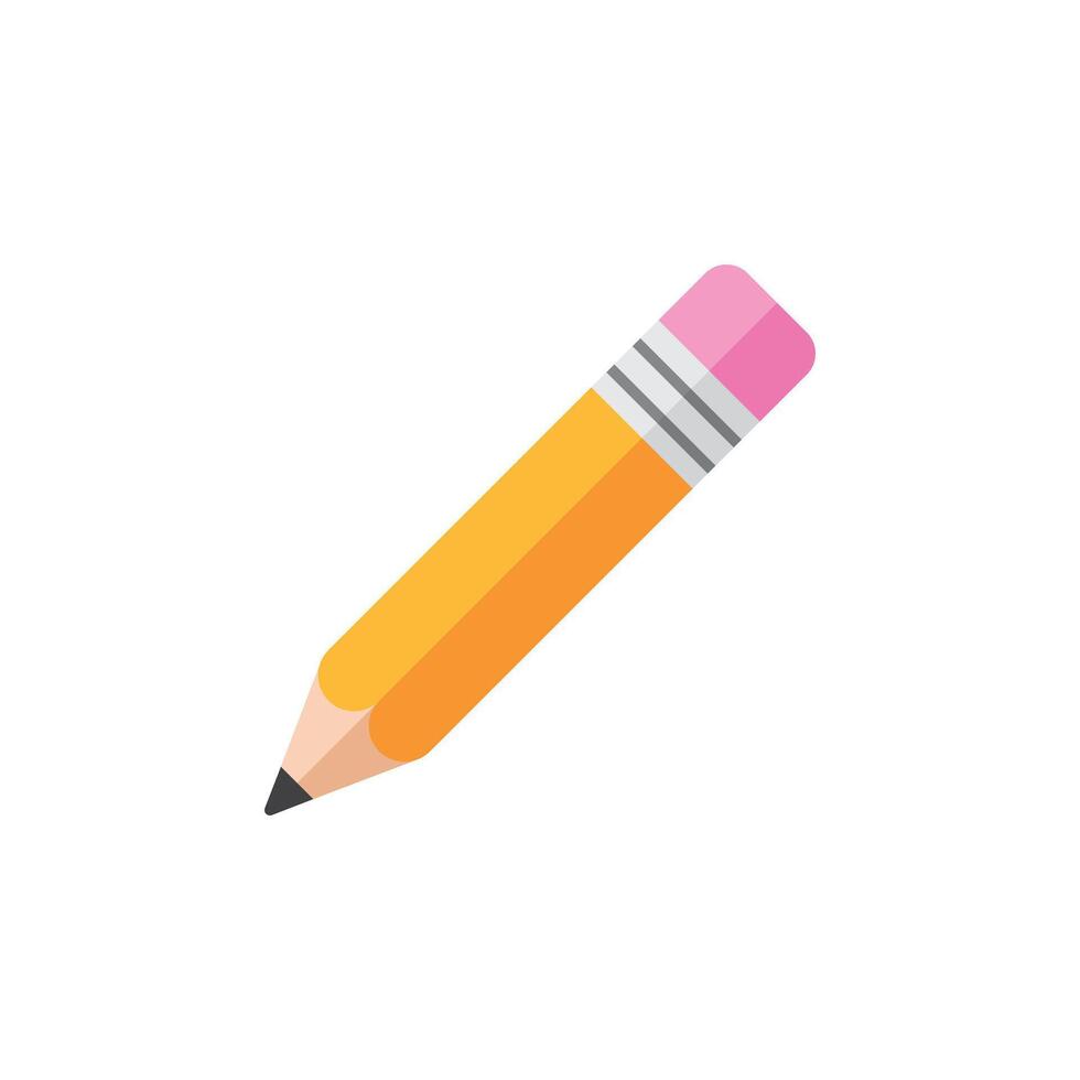 Pencil icon in flat style. Office supplies illustration on isolated background. Writing sign business concept. vector