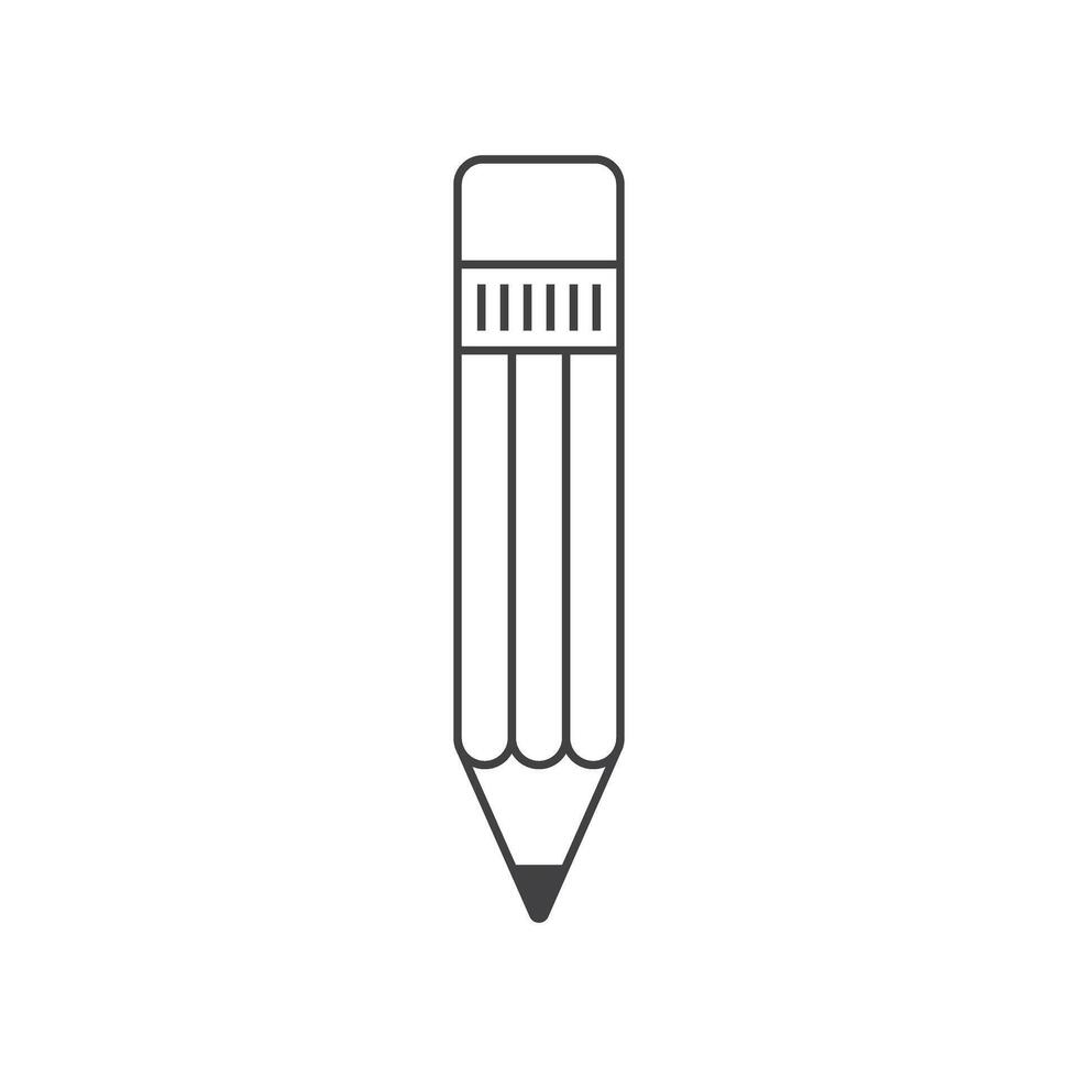 Pencil icon in flat style. Office supplies illustration on isolated background. Writing sign business concept. vector