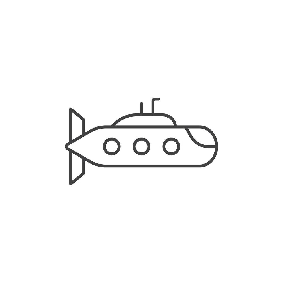 Submarine icon in flat style. Bathyscaphe illustration on isolated background. Underwater transport sign business concept. vector