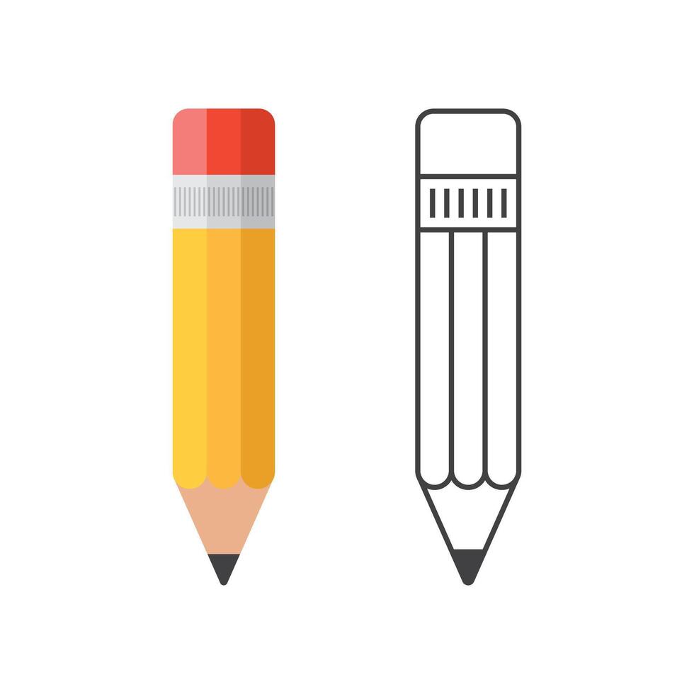 Pencil icon in flat style. Office supplies illustration on isolated background. Writing sign business concept. vector