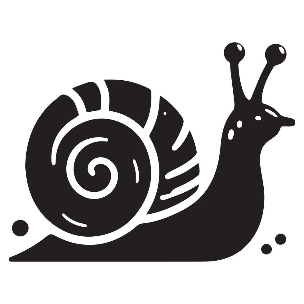 Snail Silhouette flat illustration. vector