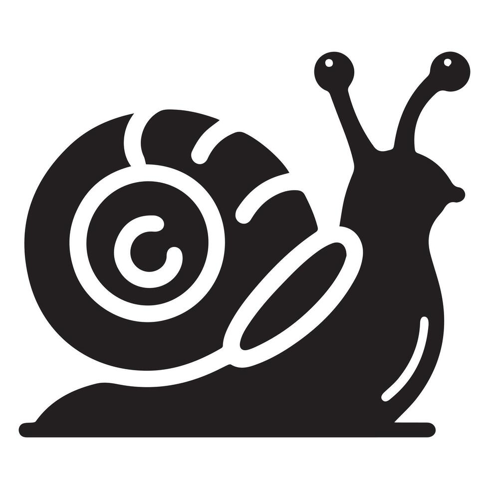 Snail Silhouette flat illustration. vector
