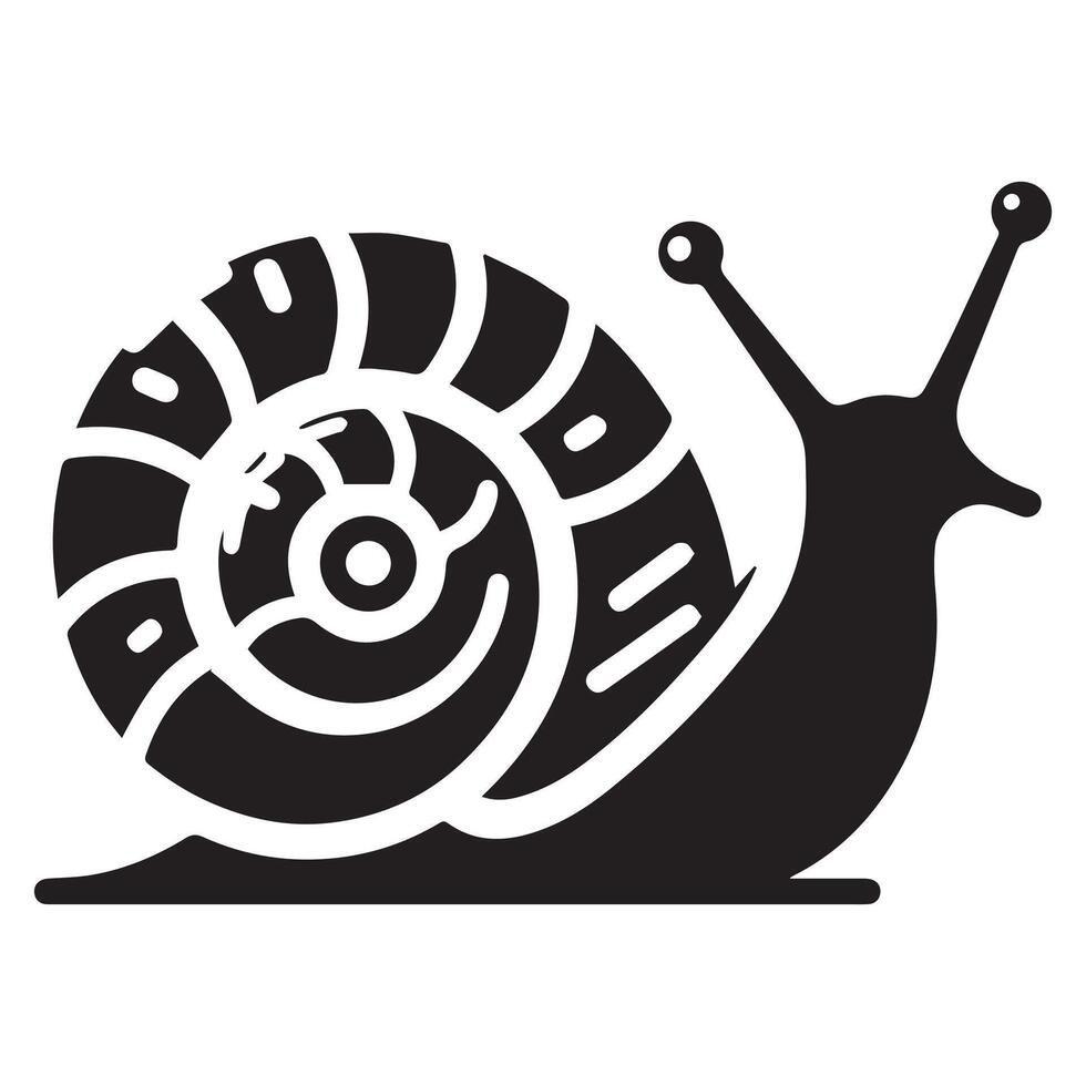 Snail Silhouette flat illustration. vector