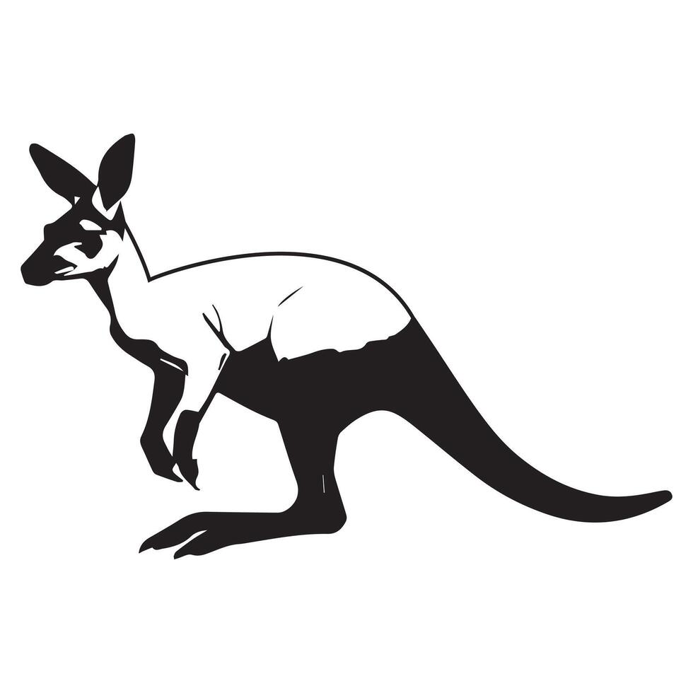 Kangaroo Silhouette flat illustration. vector