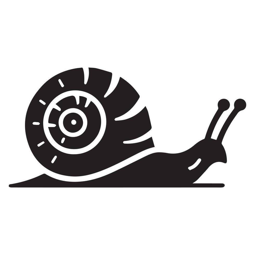 Snail Silhouette flat illustration. vector