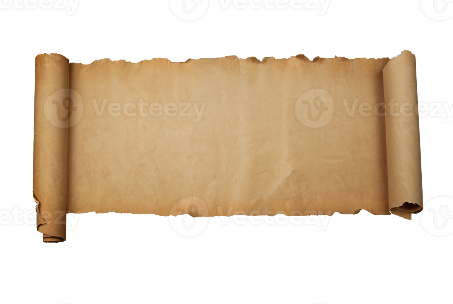 empty scroll of parchment, transparent background png