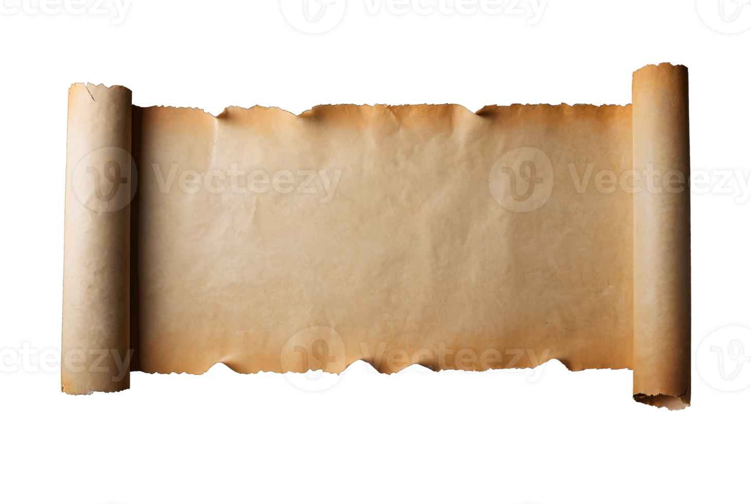 empty scroll of parchment, transparent background png