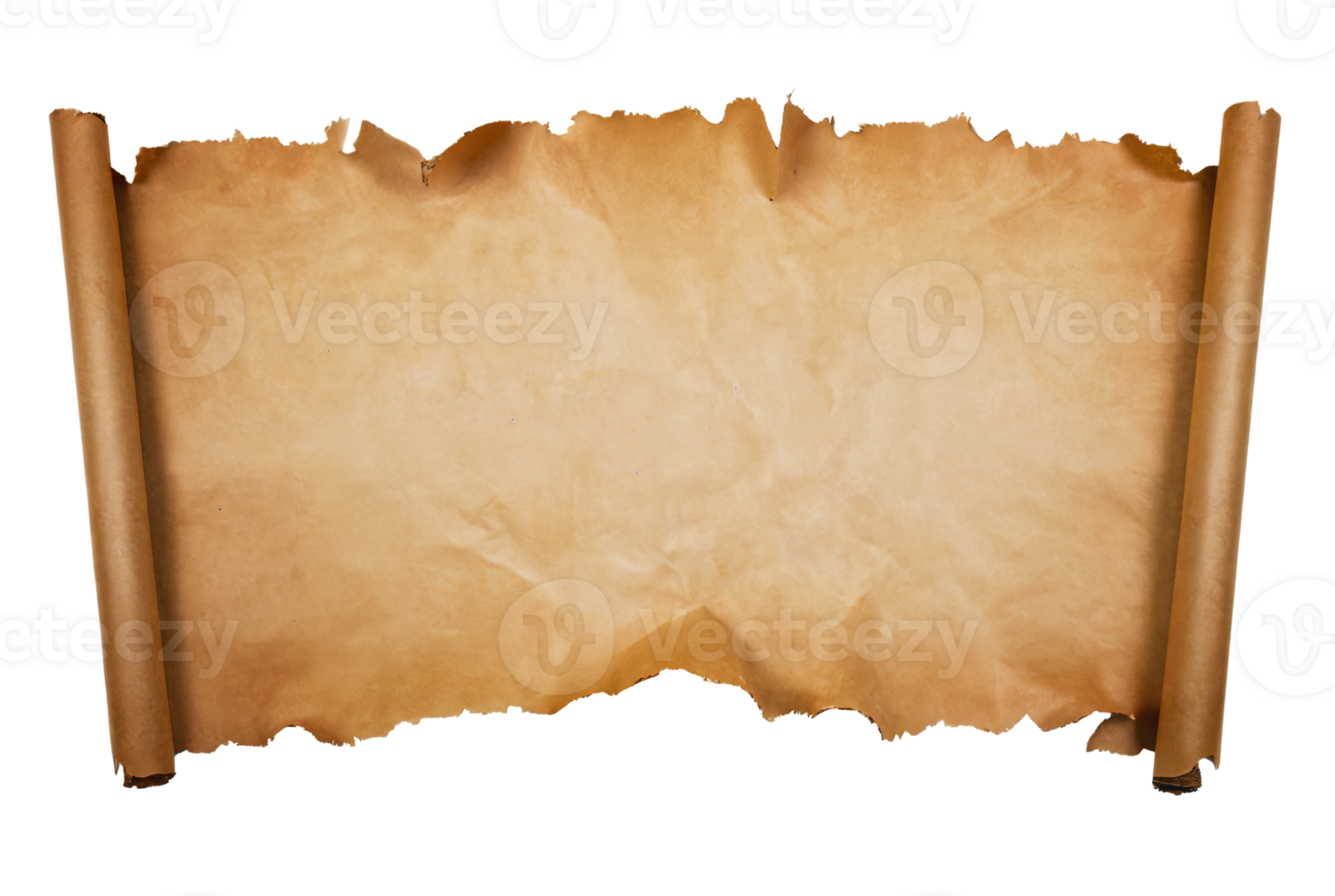 empty scroll of parchment, transparent background png