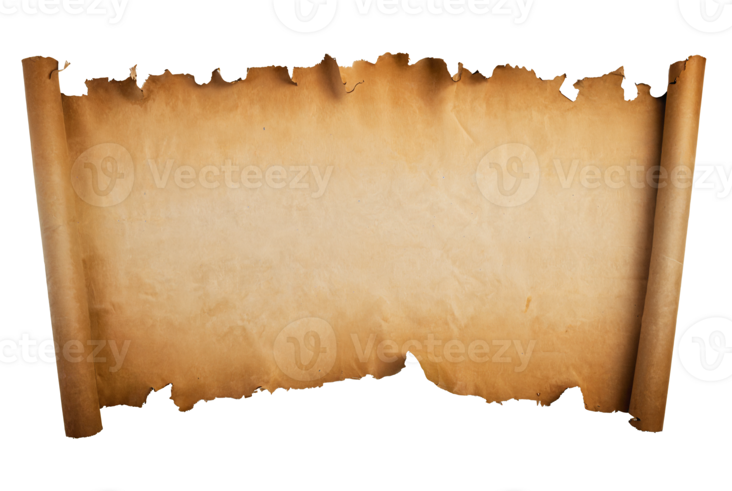 empty scroll of parchment, transparent background png