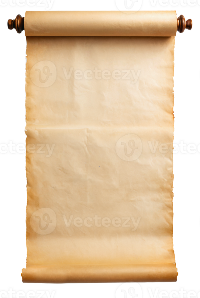 empty scroll of parchment, transparent background png