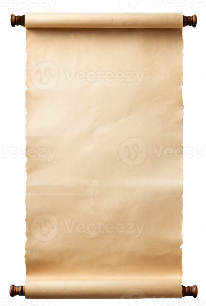 empty scroll of parchment, transparent background png