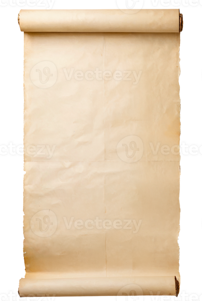 empty scroll of parchment, transparent background png