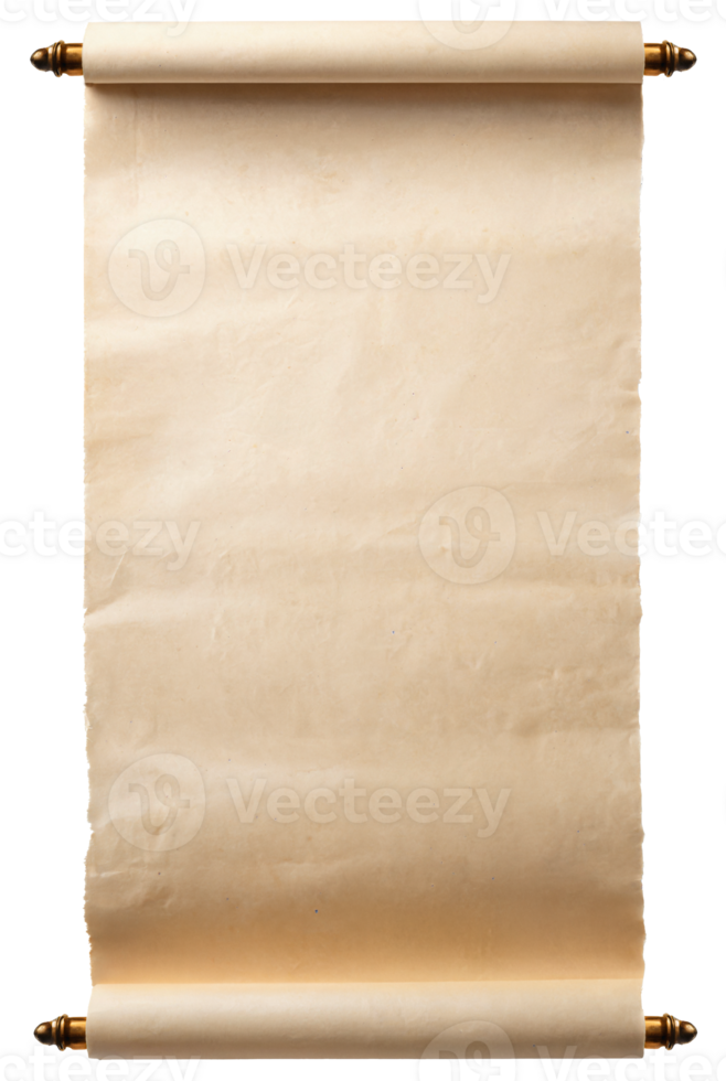 empty scroll of parchment, transparent background png