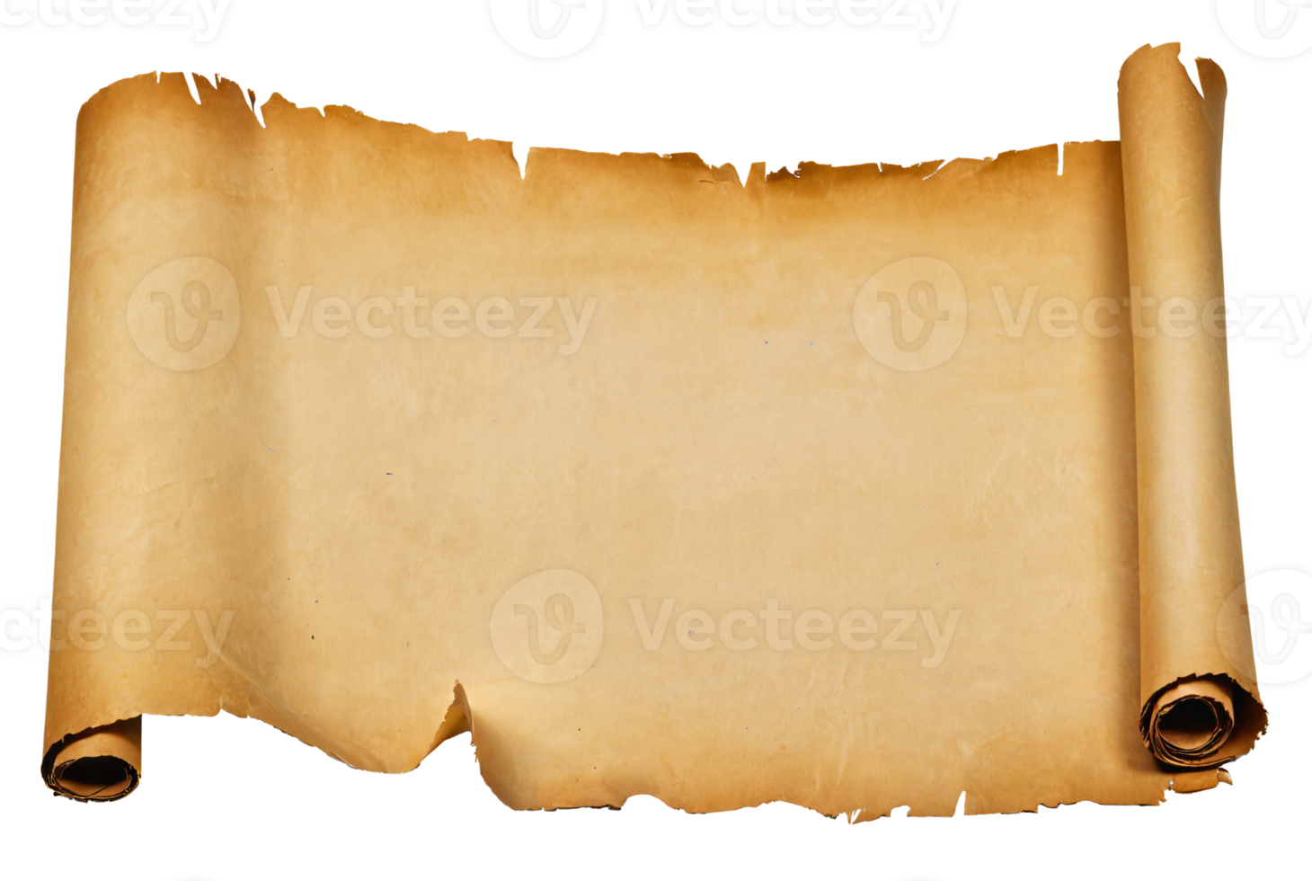 empty scroll of parchment, transparent background png