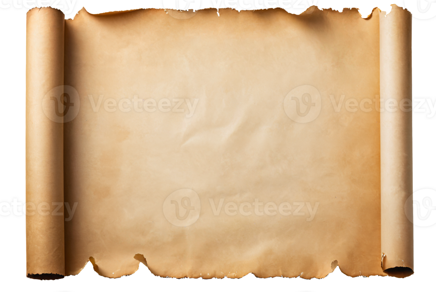 empty scroll of parchment, transparent background png