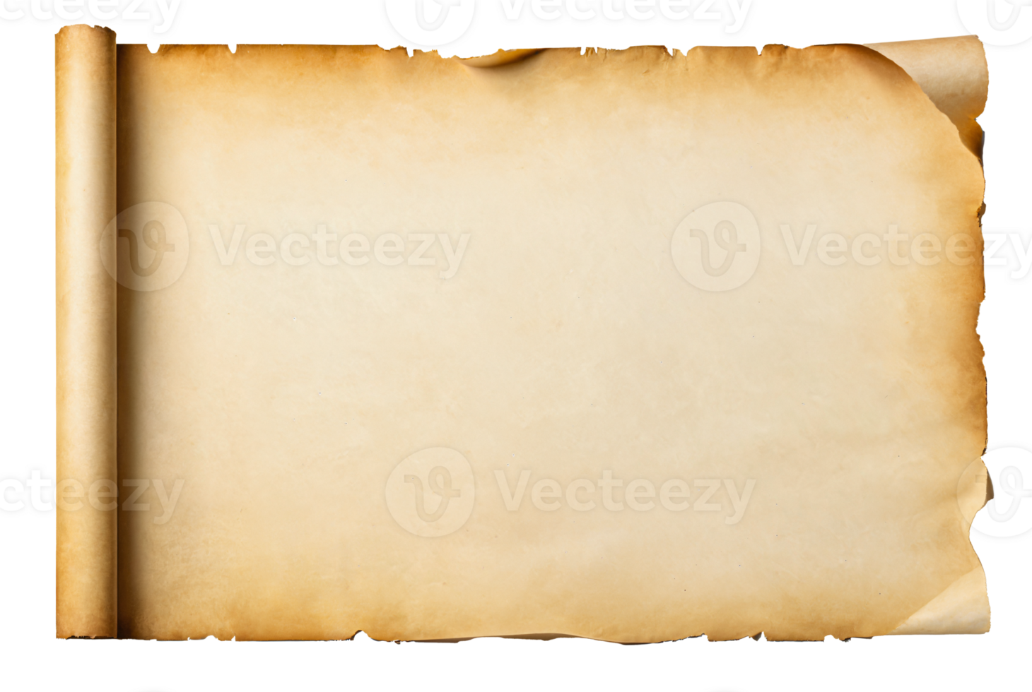 empty scroll of parchment, transparent background png