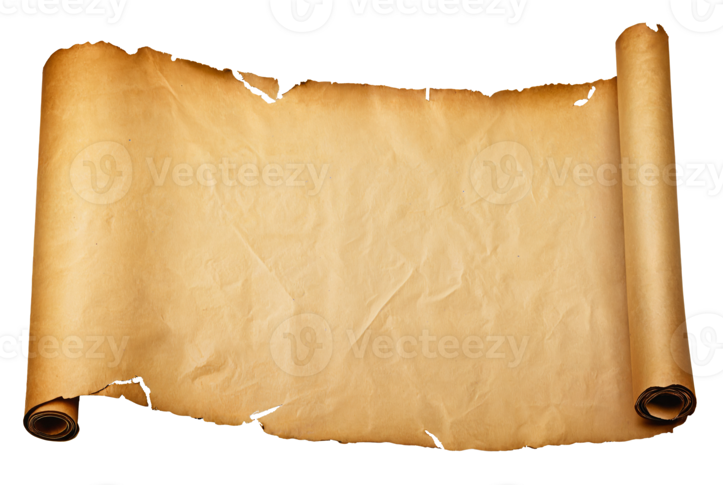 empty scroll of parchment, transparent background png