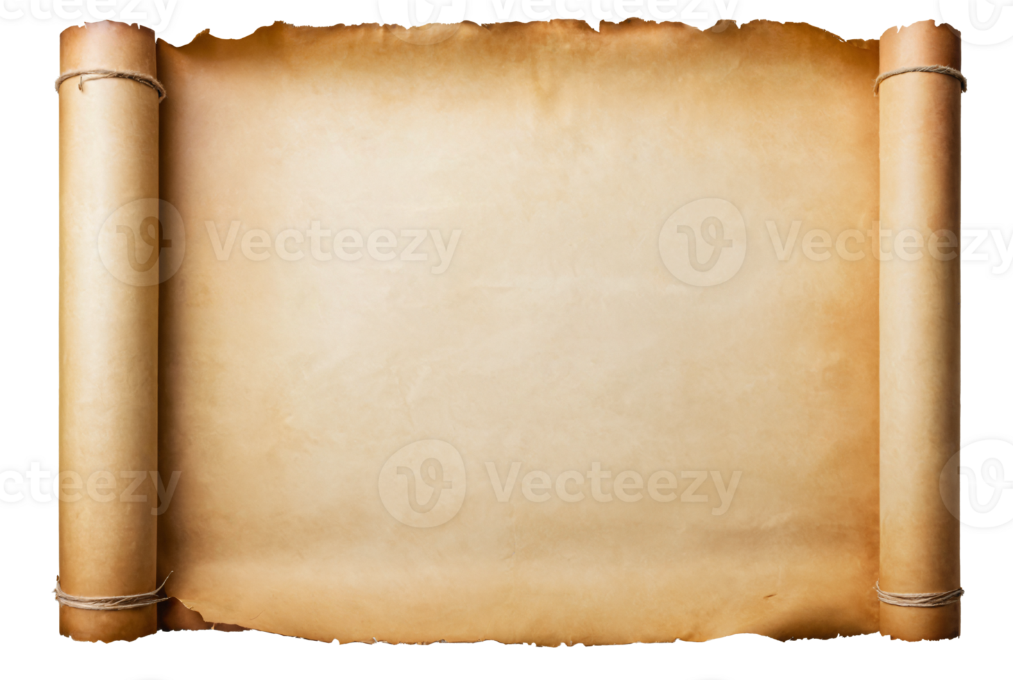 empty scroll of parchment, transparent background png