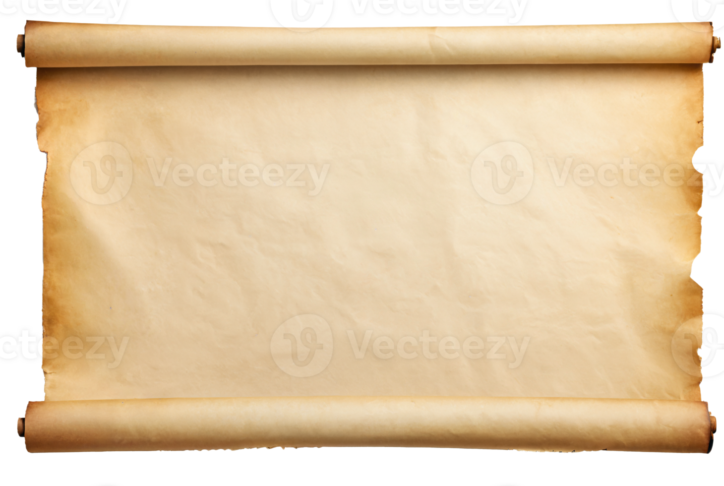 empty scroll of parchment, transparent background png