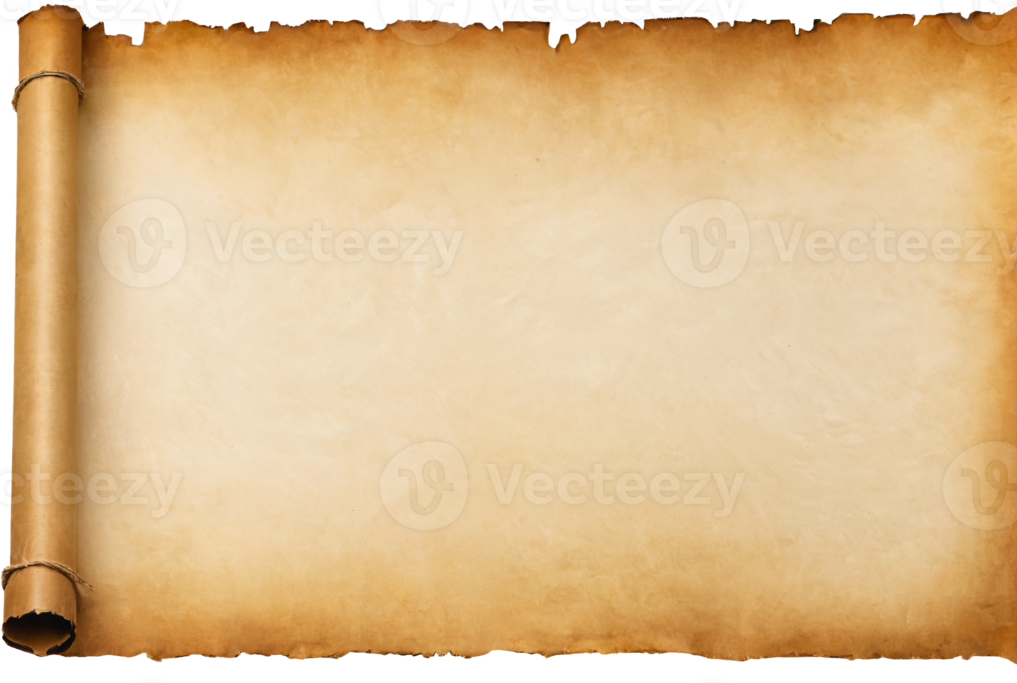 empty scroll of parchment, transparent background png