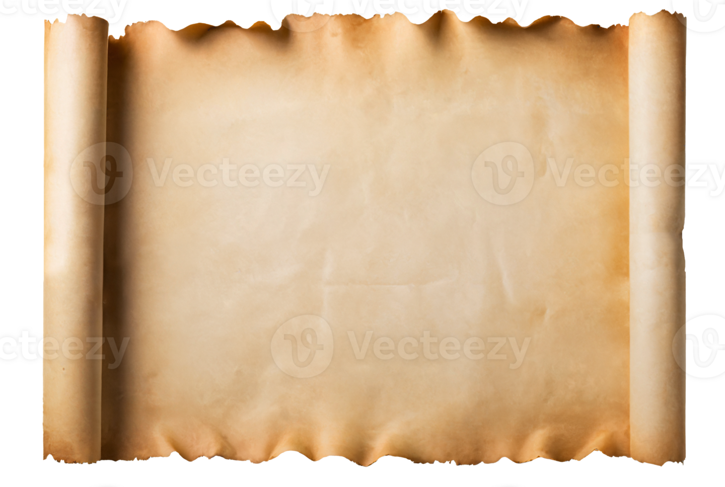 empty scroll of parchment, transparent background png