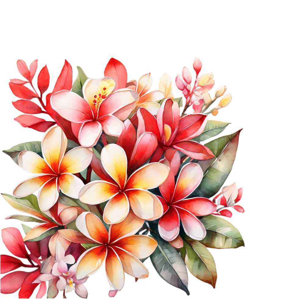 bouquet de fleurs aquarelle png