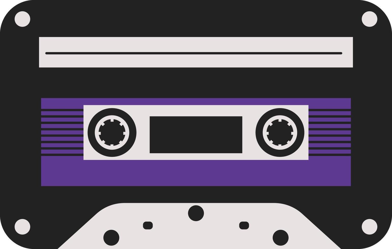 Retro Cassette Tape. Antique Radio Playback Cassette. in Vintage 90s Style vector