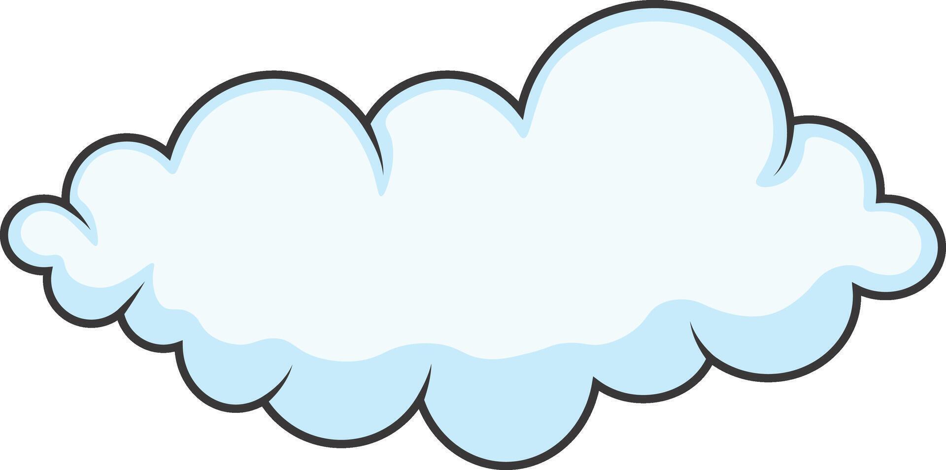 dibujos animados nubes en blanco antecedentes. Cloudscape elemento vector