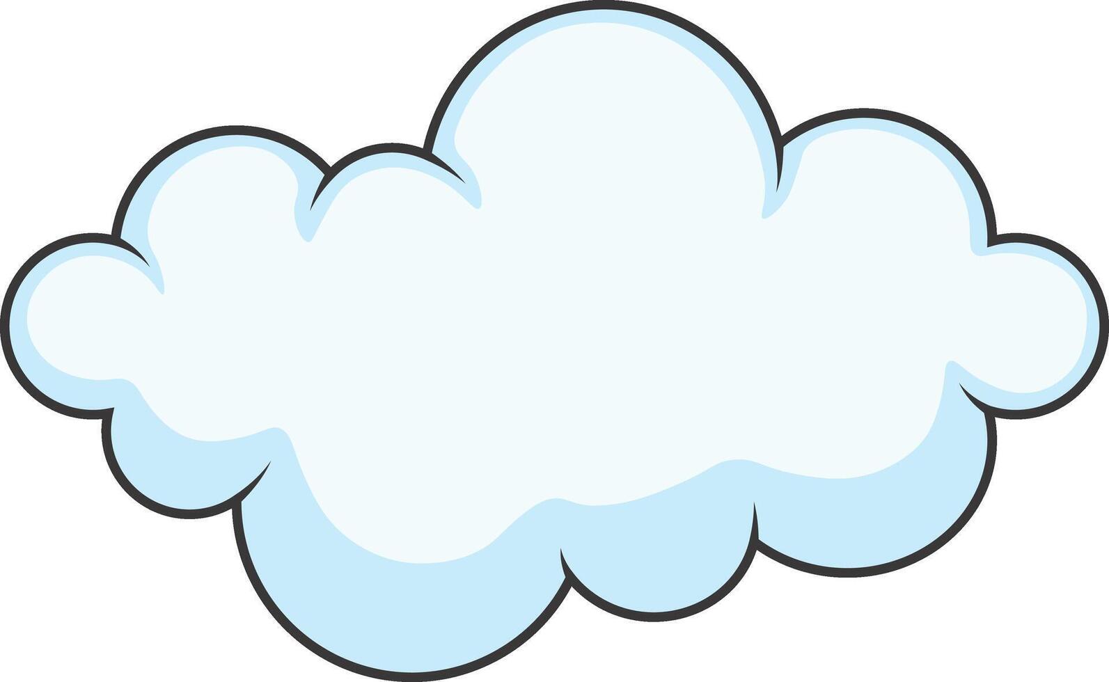 dibujos animados nubes en blanco antecedentes. Cloudscape elemento vector