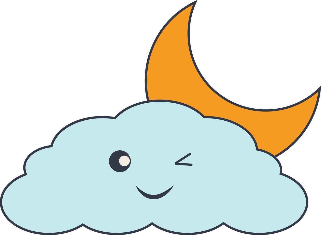 Kawaii Weather Icon. Cute Cartoon Character. Illustration Design vector